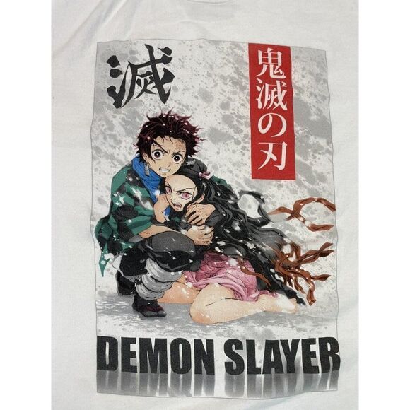 Demon Slayer TV Anime Cartoon Graphic T-shirt Men Medium White Short Sleeve - Picture 2 of 6